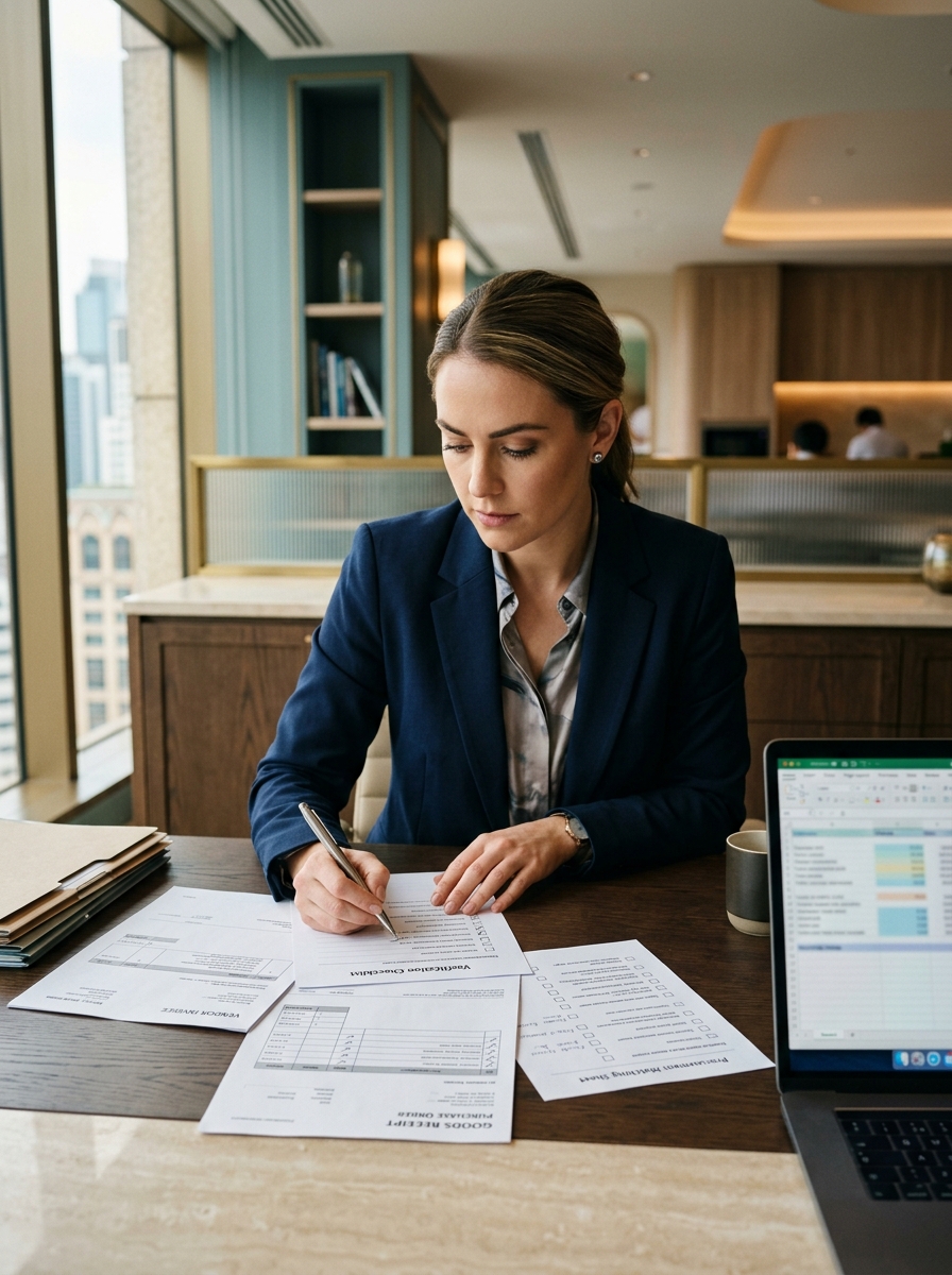 Accounts Payable three-way invoice matching and payment verification at Apexcel Global Solutions